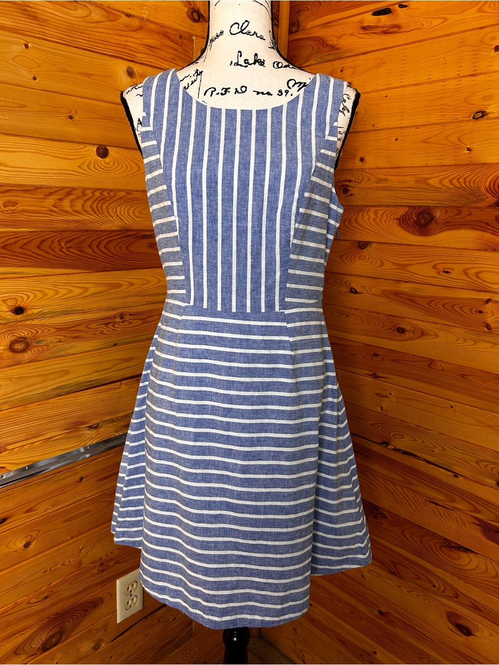 Vineyard Vines Blue and White Striped Sleeveless A-Line Dress
